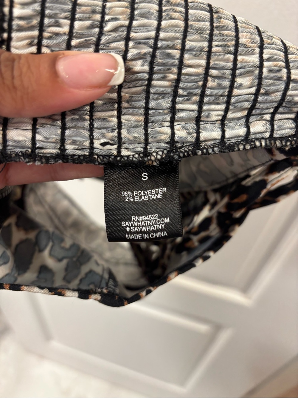 Say What? Leopard Print Full Front Zip Bustier Crop Tank Top Brown Black Cream S - Picture 5 of 7